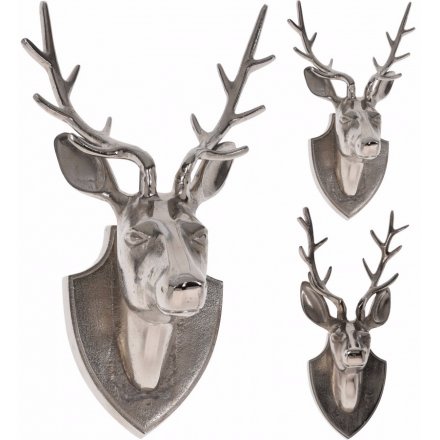 Silver Metal Deer Head 