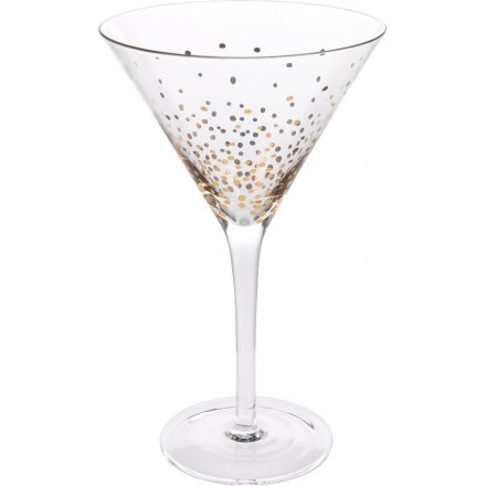 Gold Confetti Martini Glass