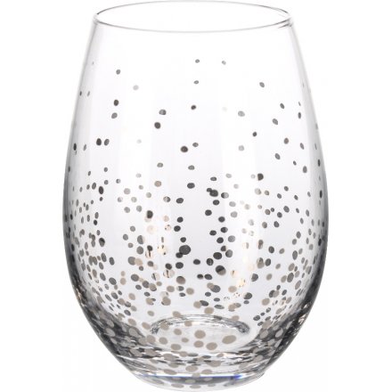 Silver Confetti Glass