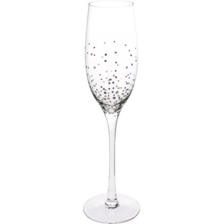 Silver Confetti Champagne Flute