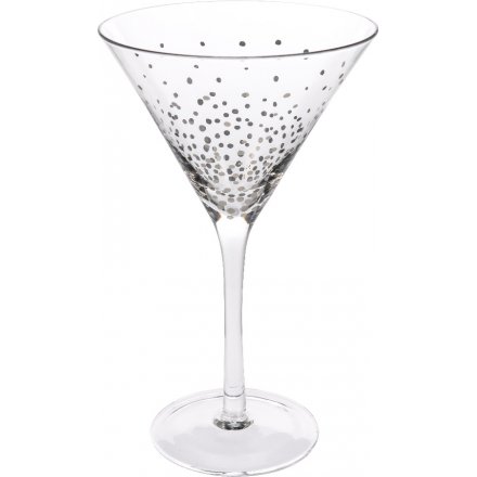 Silver Confetti Martini Glass