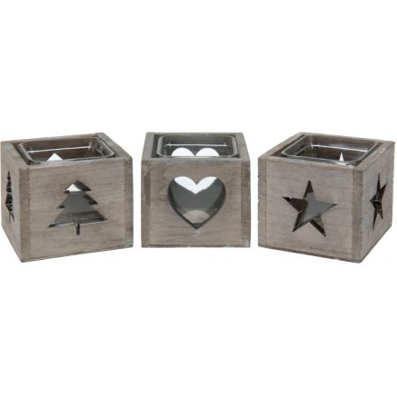 Tree, Heart & Star Candle Holder