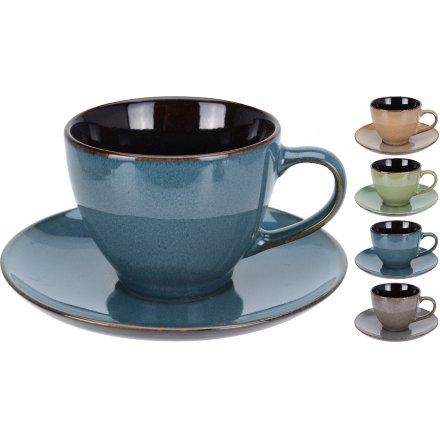 Stoneware Cup and Saucer