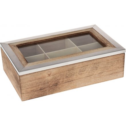 Metal Framed Wooden Teabox 