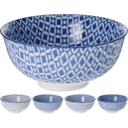 Blue Mosaic Ceramic Snack Bowl Set 