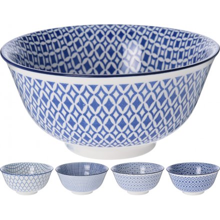 Blue Mosaic Ceramic Bowl Set 