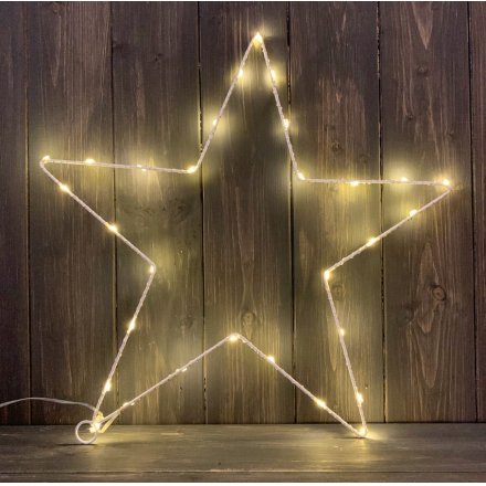 A chic star shaped decoration with LED lights. A must have item for the home and events.
