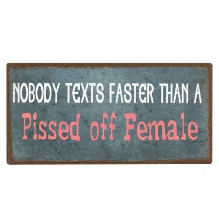 Nobody texts Faster Magnetic Sign