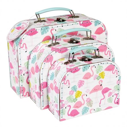 A set of 3 stylish and practical carry case storage boxes from the popular Flamingo Bay range.