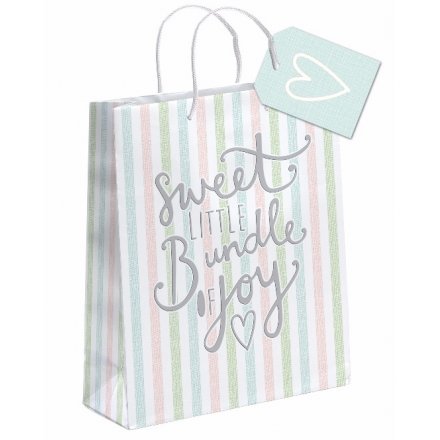 Sweet Little Bundle Of Joy, Stripy Gift bag Medium