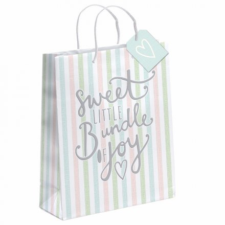 Sweet Little Bundle Of Joy, Stripy Gift Bag XL