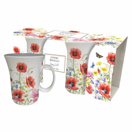 Poppy Garden Mugs, Set Of 2