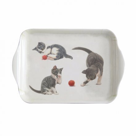 Small Black and White Kitten Tray 