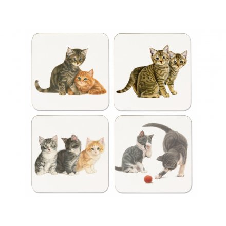 Set of 4 Kitten Coasters