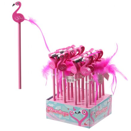  Write in style with fun and quirky pink flamingo pencils, complete with a flamingo topper and pink feather tail 