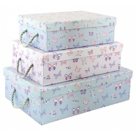 Butterfly Paradise Boxes Set Of 3