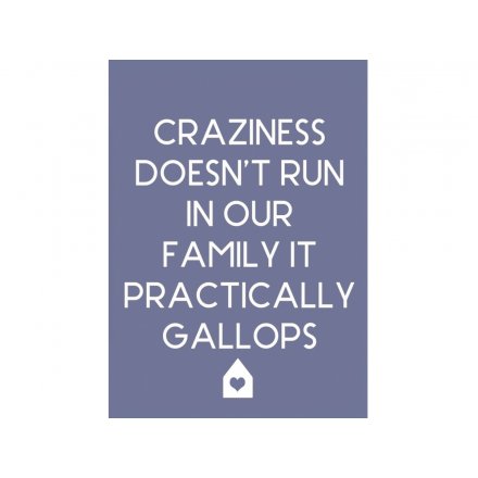 Craziness Family Magnet Sign