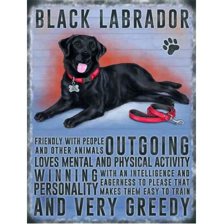 Black Labrador Magnet Sign