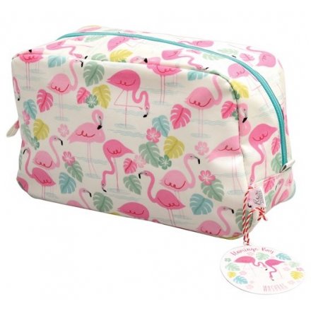  This fun flamingo themed oilcloth washbag is a stylish yet practical gift idea for any birthday