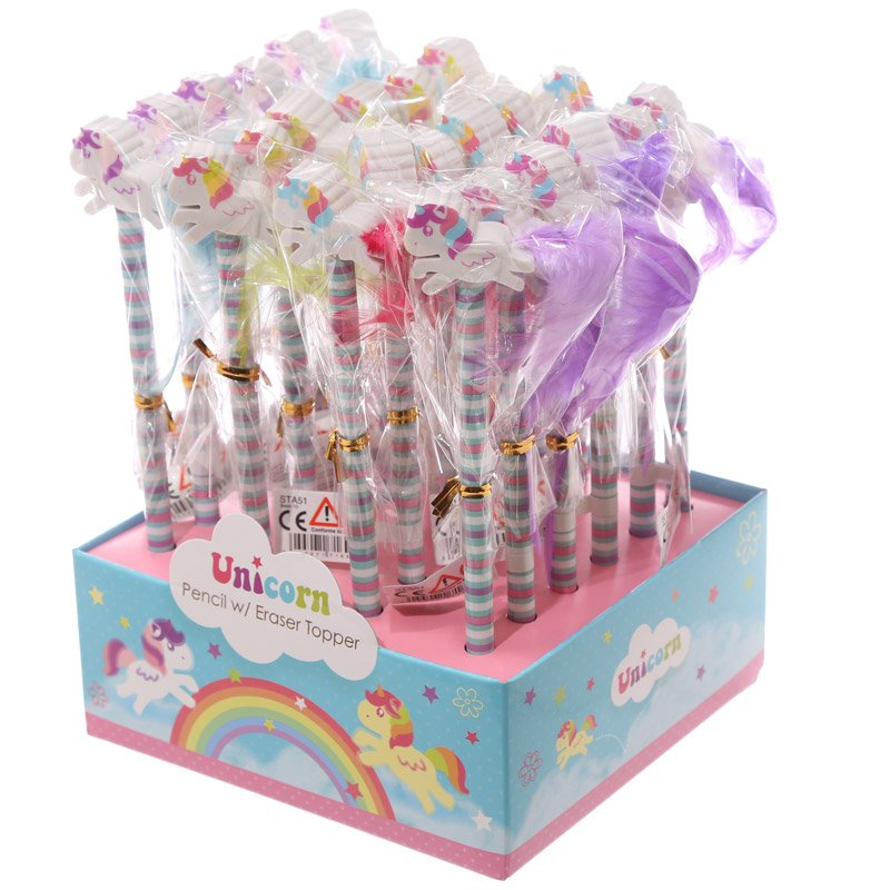 Cute Unicorn Pencil With Unicorn Eraser Topper 36231 Kids / Toys