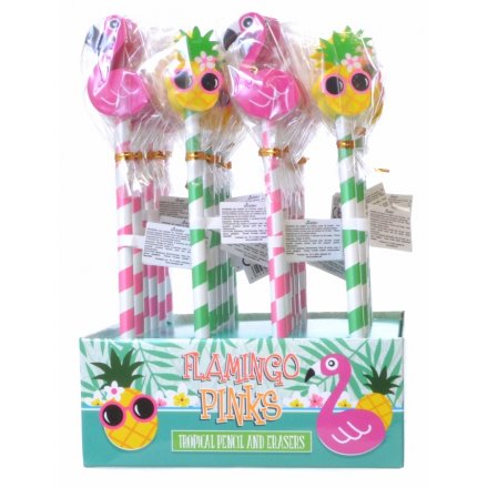 Flamingo And Pineapple Tropical Pencil