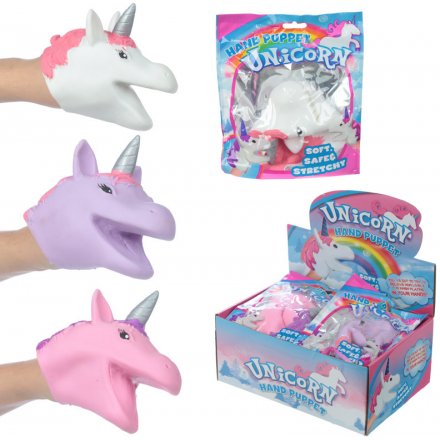 An assortment of 2 unicorn hand puppets