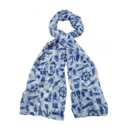 A stylish assortment of coastal themed scarves