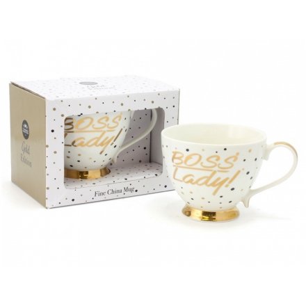 Gold Footed Mug - Boss Lady