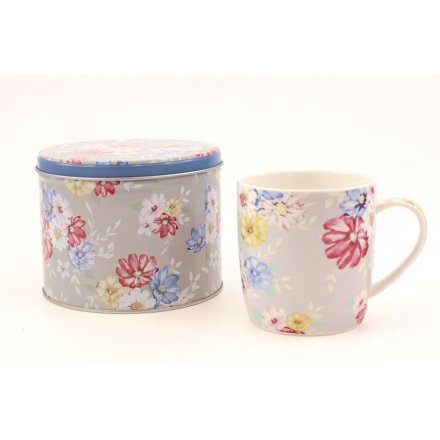 Floral Blossom Mug With Tin