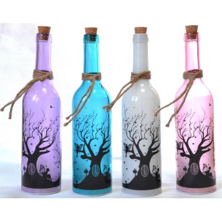 Fairy Tree LED Bottle With Rope, 4 Assorted