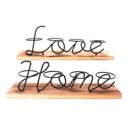 Love/Home Wire Tlight Holders 