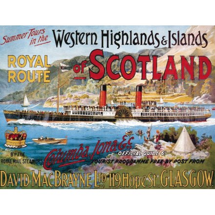 Royal Route Of Scotland Metal Sign