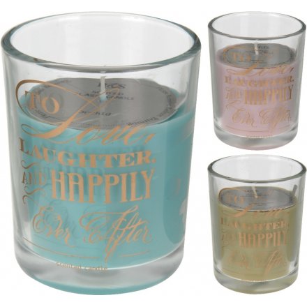 Scented Candle In Glass Pot, 3 Assorted