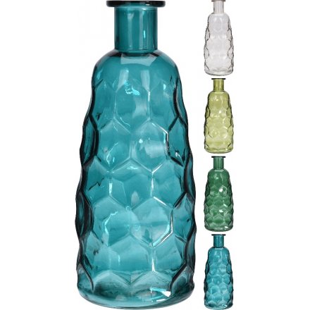 Honeycomb Glass Vase, 4 Assorted