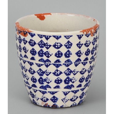 Blue Diamond Ceramic Plant Pot