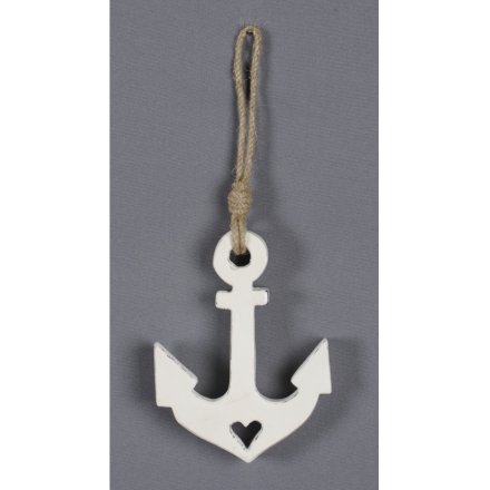 Rustic White Wooden anchor