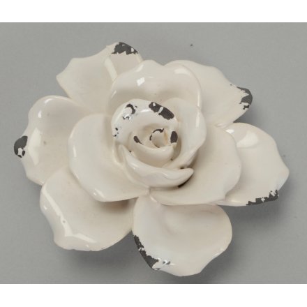 Ceramic White Rose - Large