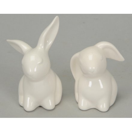 Ceramic Sitting Rabbits, 2 Assorted
