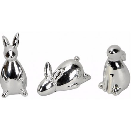 Silver Posed Rabbits - 3ass