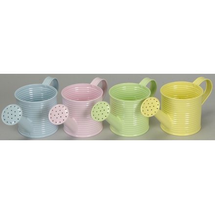 Assorted Pastel Metal Watering Cans