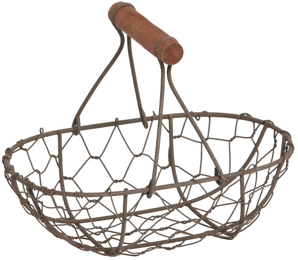 Wire Oval Basket With Wooden Handle 36767 Homeware / Storage