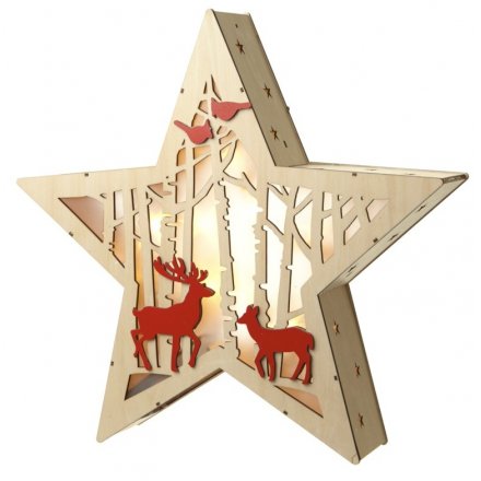 Red Forest Scene Star 