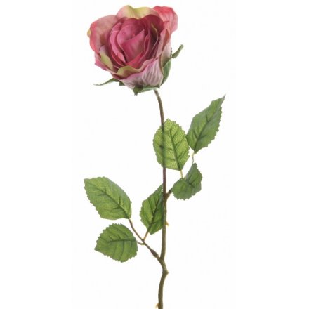 Silk Pink Artificial Rose 45cm