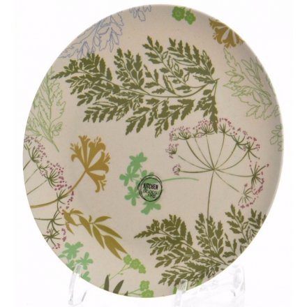 Green Leaves Kitchen Bamboo Plate 25cm