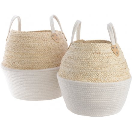 Beehive Baskets With Handles Set of 2 60cm