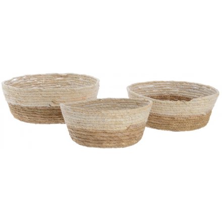 Small Straw Baskets Set of 3