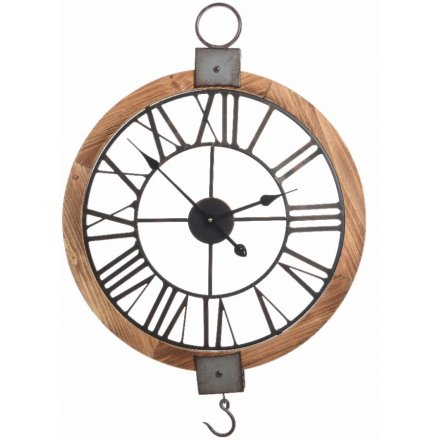 Iron Faced Hook Clock Large 78cm