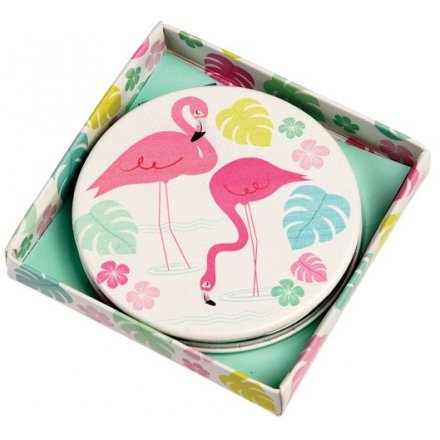 Flamingo Pattern Compact Mirror