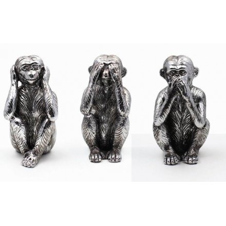Silver Art Wise Monkeys Set 3