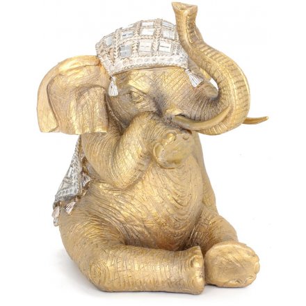 Exotic Gold Art Sitting Elephant